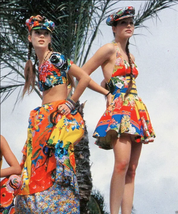 VERSUS VERSACE S/S 1993 Floral Dress w/ Bondage Detail — Garment